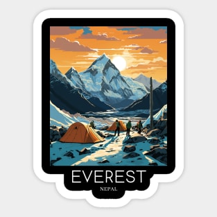 A Pop Art Travel Print of Mount Everest - Nepal Sticker